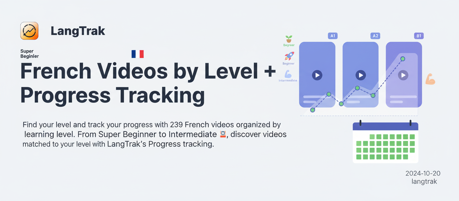 French Videos by Level + Progress Tracking