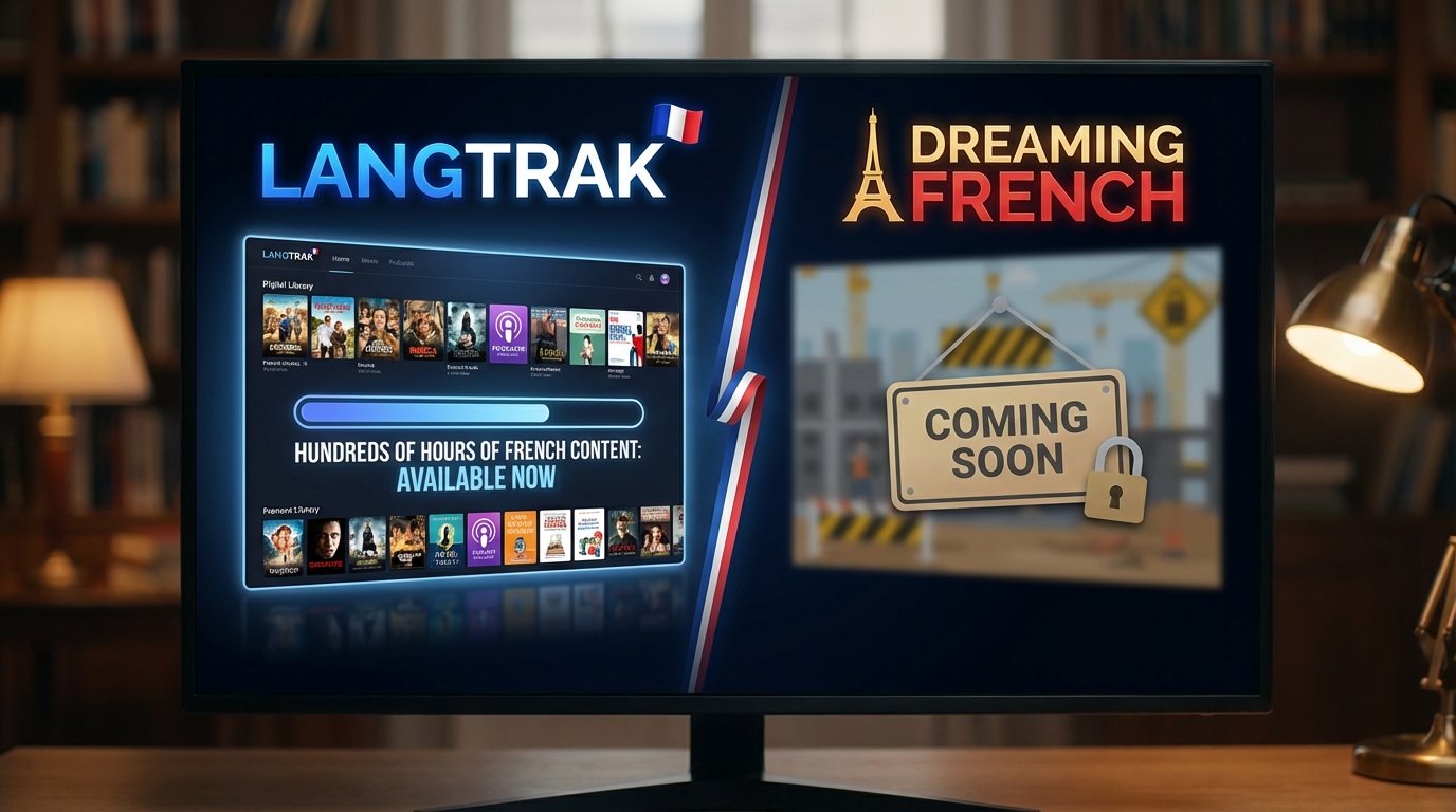 LangTrak vs Dreaming French - Why wait for French content?